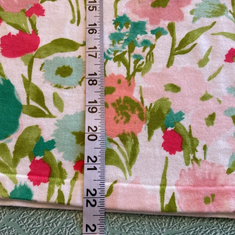 Kate Hill Floral Knit Tank in Pink, Green & Teal - Picture 6 of 6